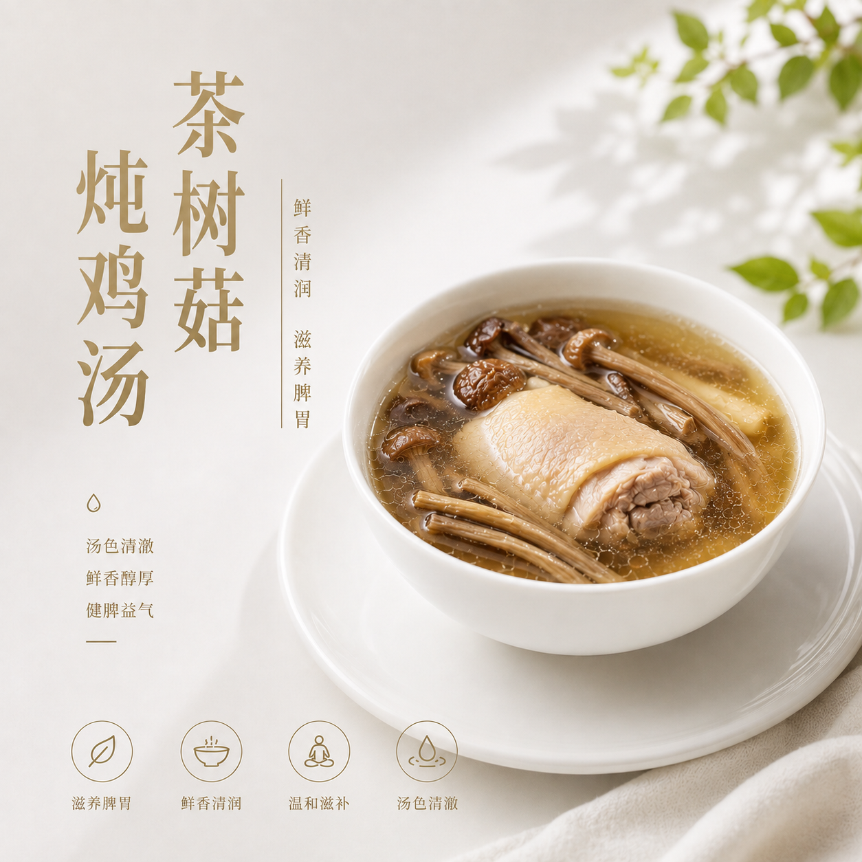 茶树菇炖鸡汤